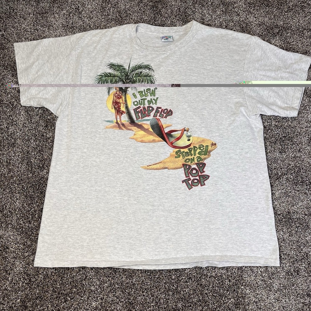 Vintage Caribbean Soul T-Shirt Men Size XXL Gray Margaritaville Jimmy Buffet 90s